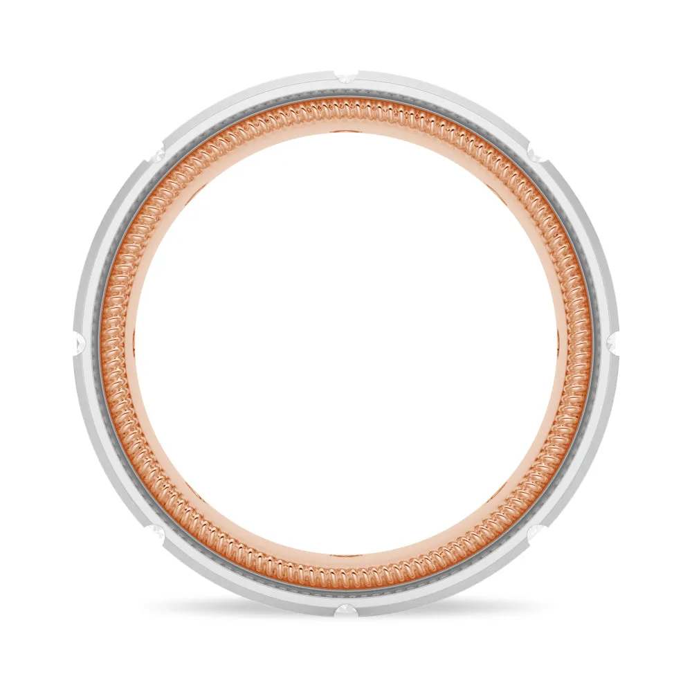 7.5mm Two Tone Matte Finish Moissanite Men's Band sold by MSBLUE Jewelry product image thumbnail 5