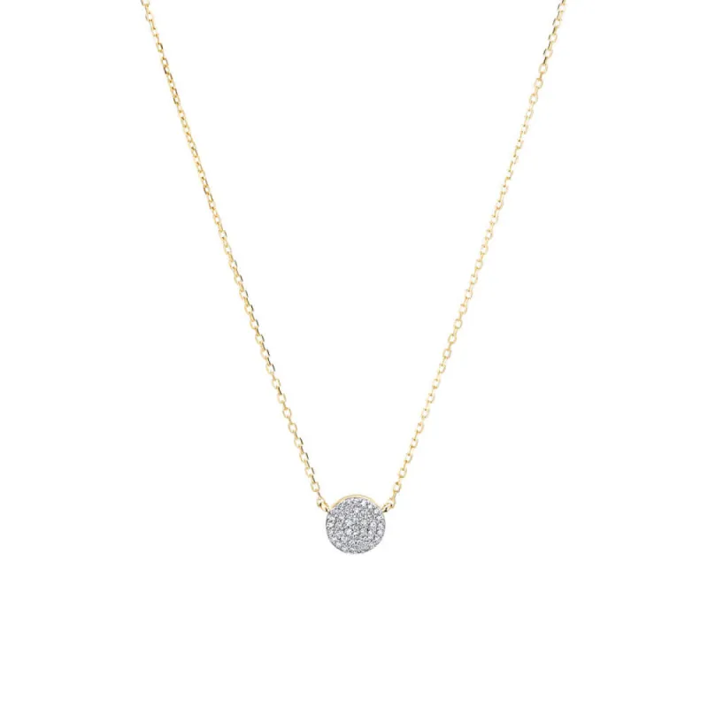 Pavé Lab Grown Diamond Circle Necklace Pendant sold by MSBLUE Jewelry