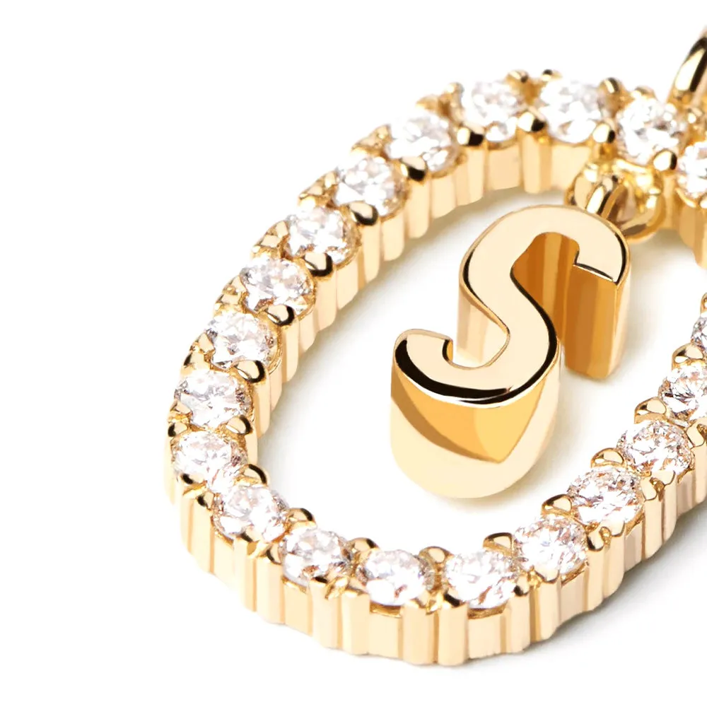 Moissanite Letter S Dangle Pendant Necklace sold by MSBLUE Jewelry product image thumbnail 5