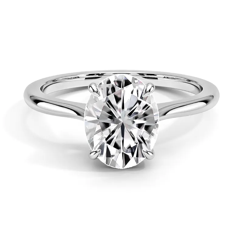 Classic Four-Prong Solitaire Oval Cut Engagement Ring sold by MSBLUE Jewelry