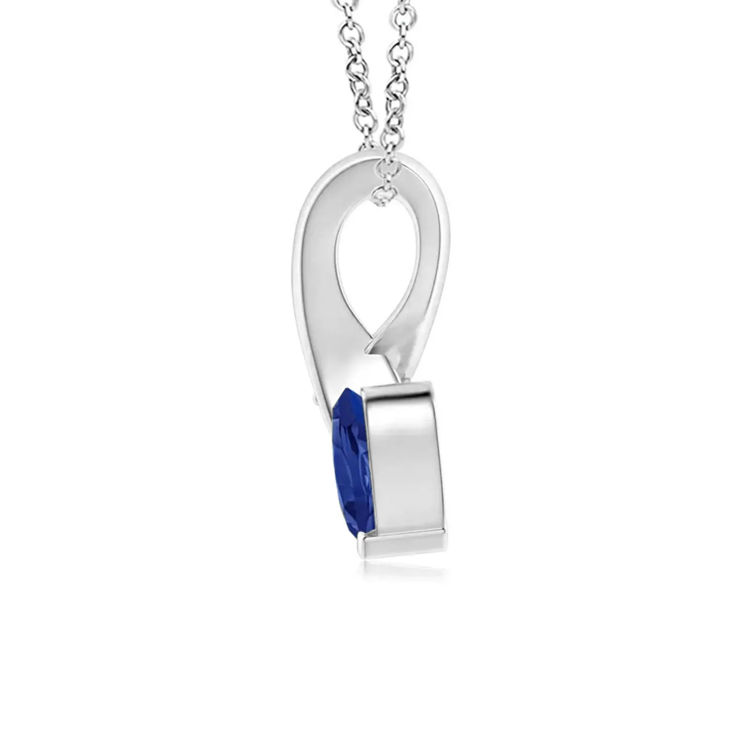 1 CT. Heart Shaped Sapphire Ribbon Pendant with Diamond sold by MSBLUE Jewelry product image thumbnail 2