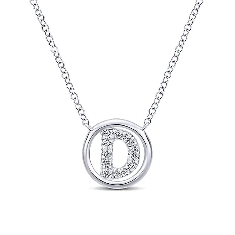 Round Pavé Initial D Pendant Necklace sold by MSBLUE Jewelry