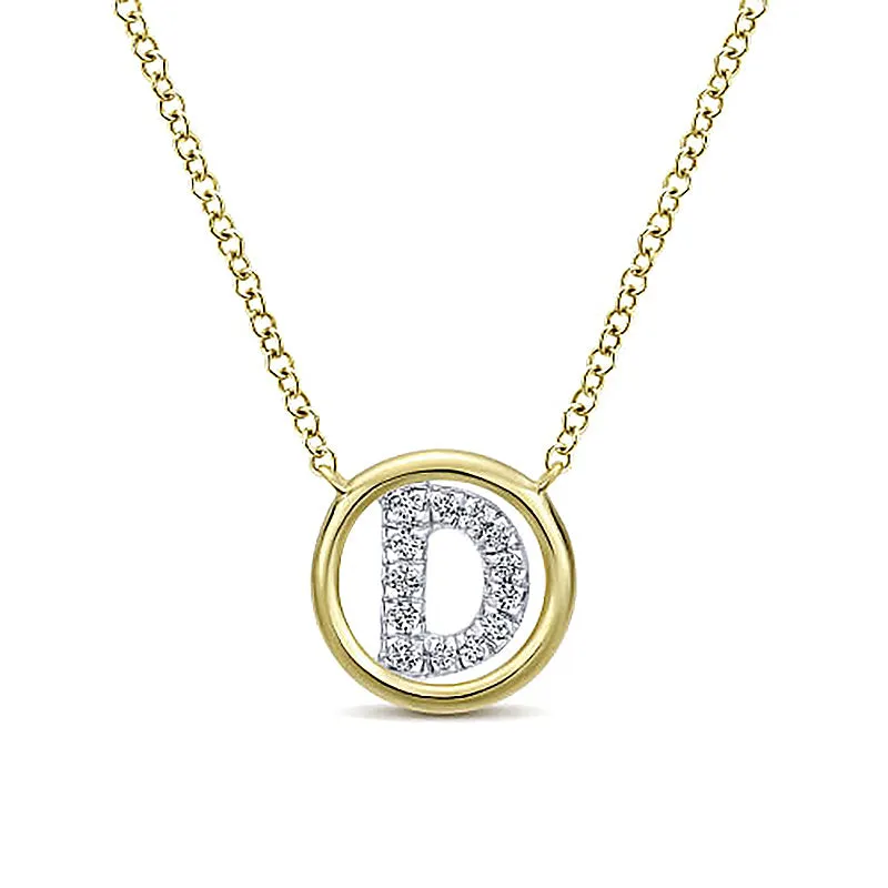 Round Pavé Initial D Pendant Necklace sold by MSBLUE Jewelry product image thumbnail 2