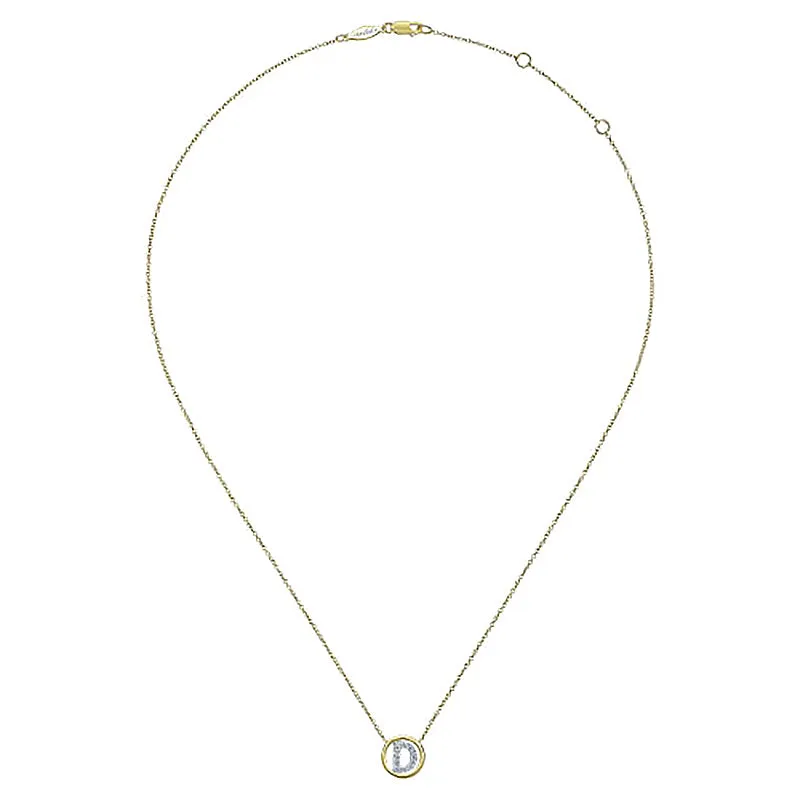 Round Pavé Initial D Pendant Necklace sold by MSBLUE Jewelry product image thumbnail 4