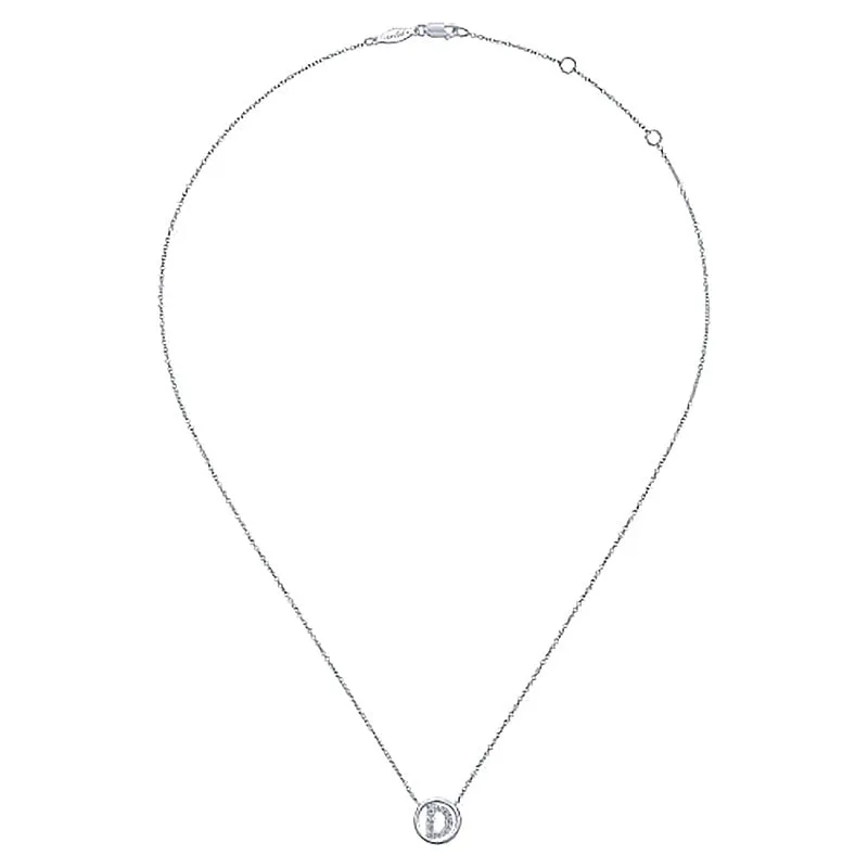 Round Pavé Initial D Pendant Necklace sold by MSBLUE Jewelry product image thumbnail 3