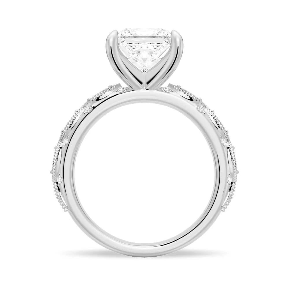 Vintage Infinity Milgrain Princess Cut Moissanite Engagement Ring sold by MSBLUE Jewelry product image thumbnail 5