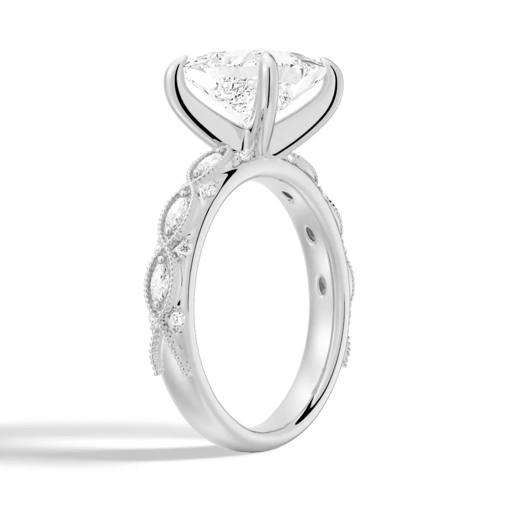 Vintage Infinity Milgrain Princess Cut Moissanite Engagement Ring sold by MSBLUE Jewelry product image thumbnail 4