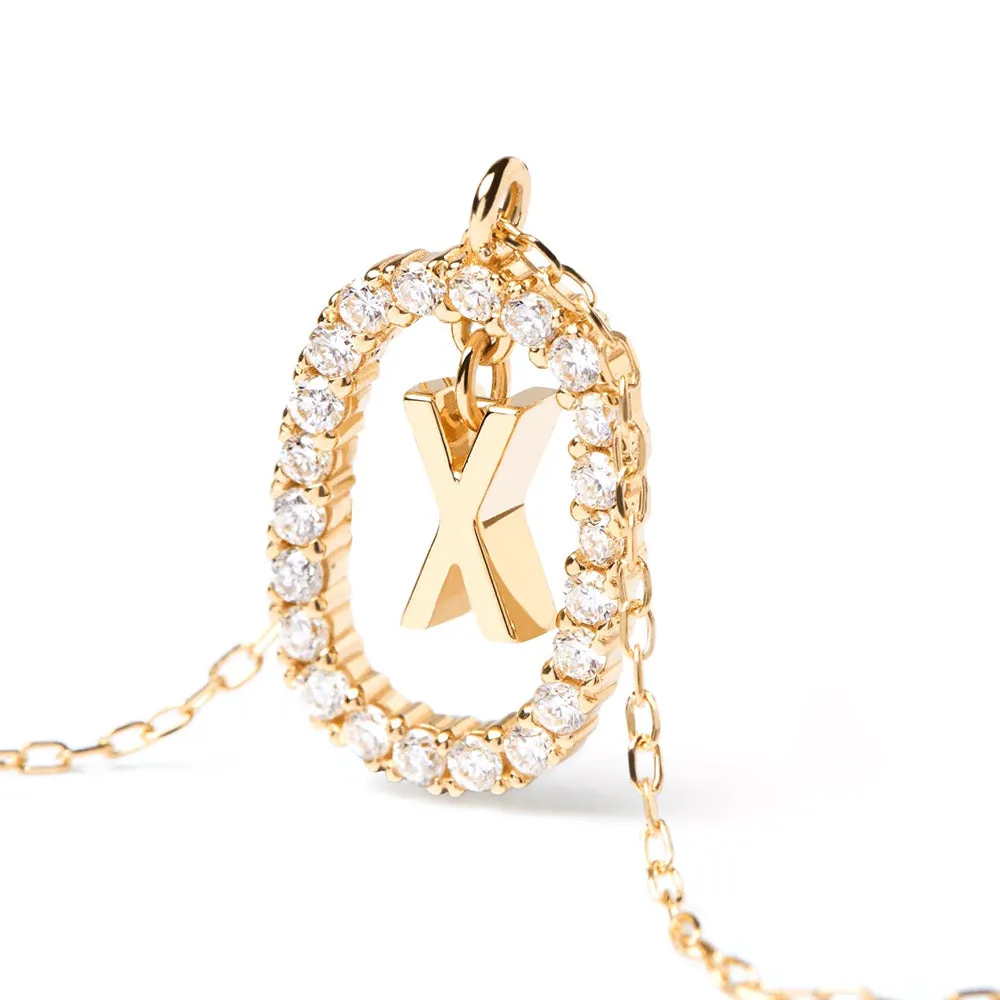 Moissanite Letter X Dangle Pendant Necklace sold by MSBLUE Jewelry product image thumbnail 5