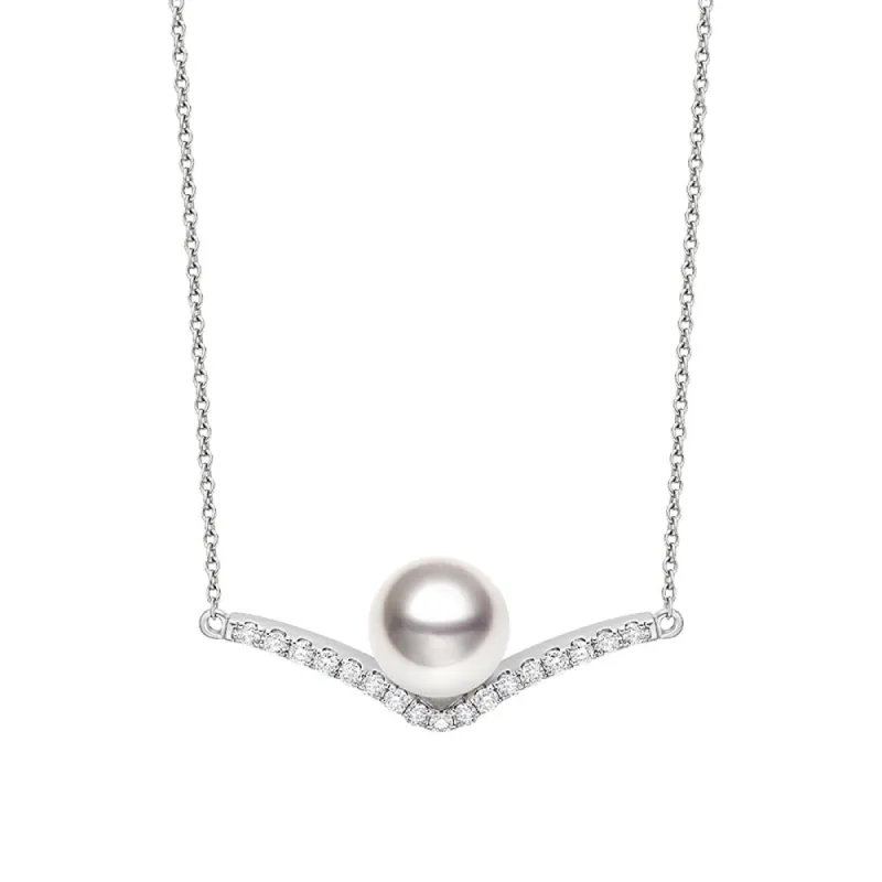 8mm Freshwater Cultured Pearl Chevron Necklace sold by MSBLUE Jewelry