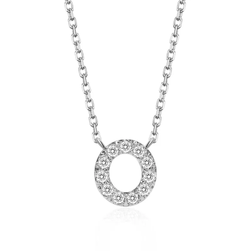 Classic Pavé Initial O Pendant Necklace sold by MSBLUE Jewelry