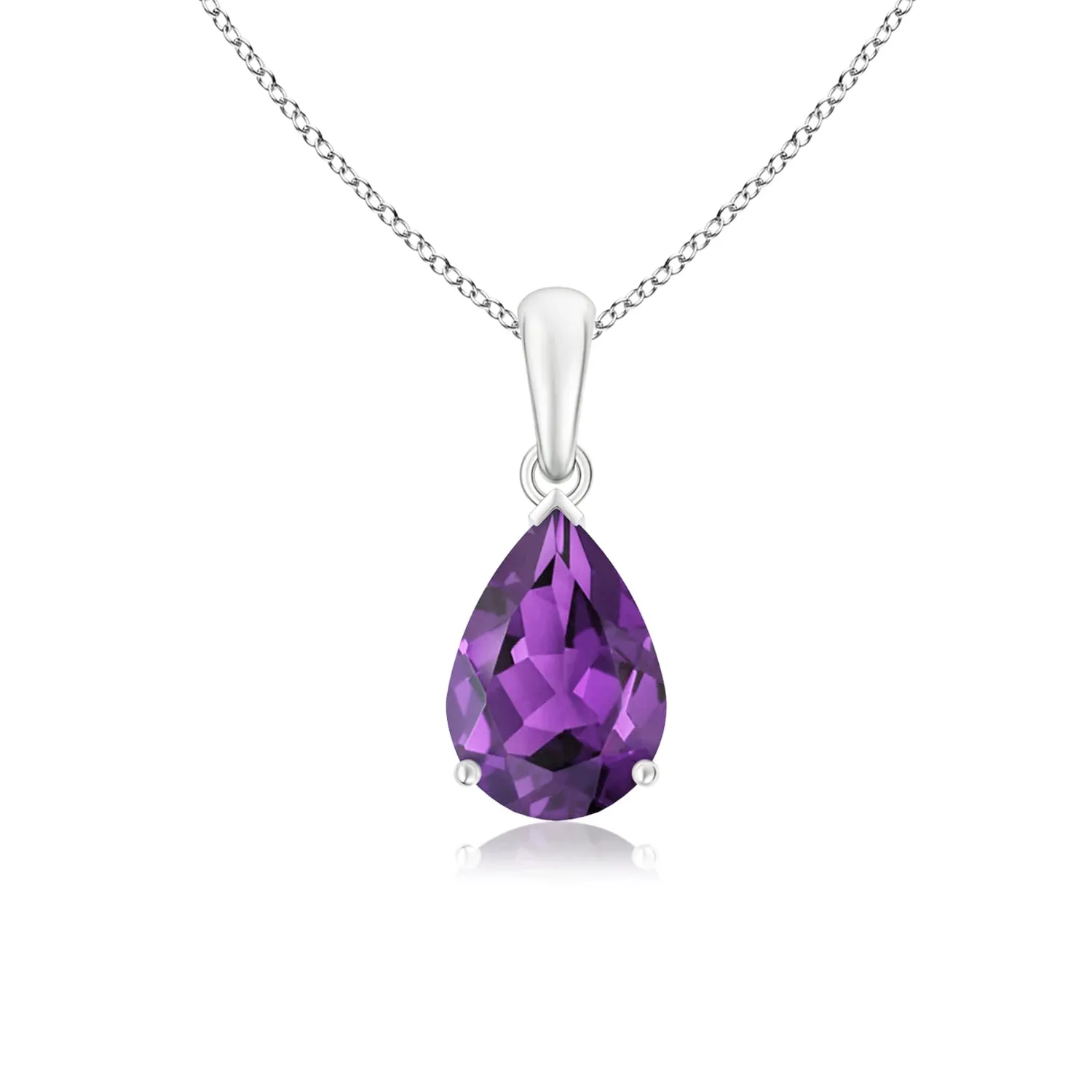 1 CT. Pear Shape Amethyst Solitaire Pendant sold by MSBLUE Jewelry