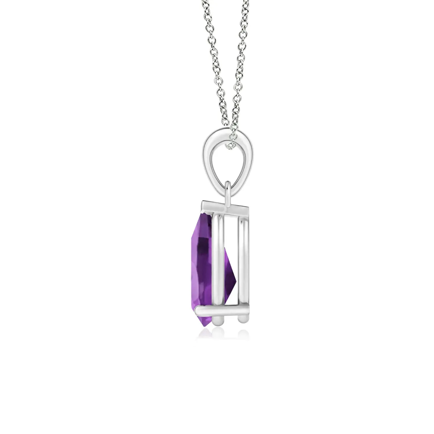 1 CT. Pear Shape Amethyst Solitaire Pendant sold by MSBLUE Jewelry product image thumbnail 2