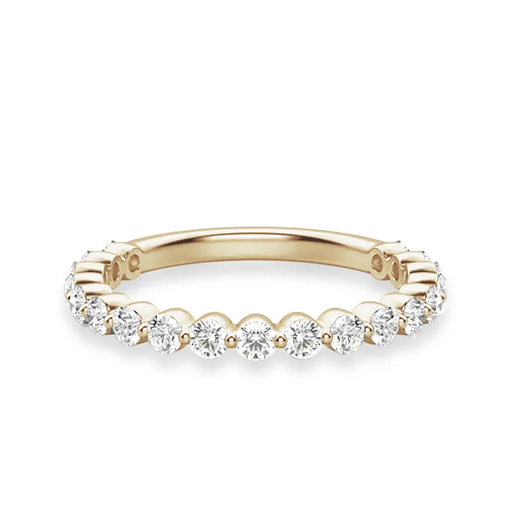 Round Cut Shared Prong Moissanite Half Eternity Band sold by MSBLUE Jewelry product image thumbnail 2