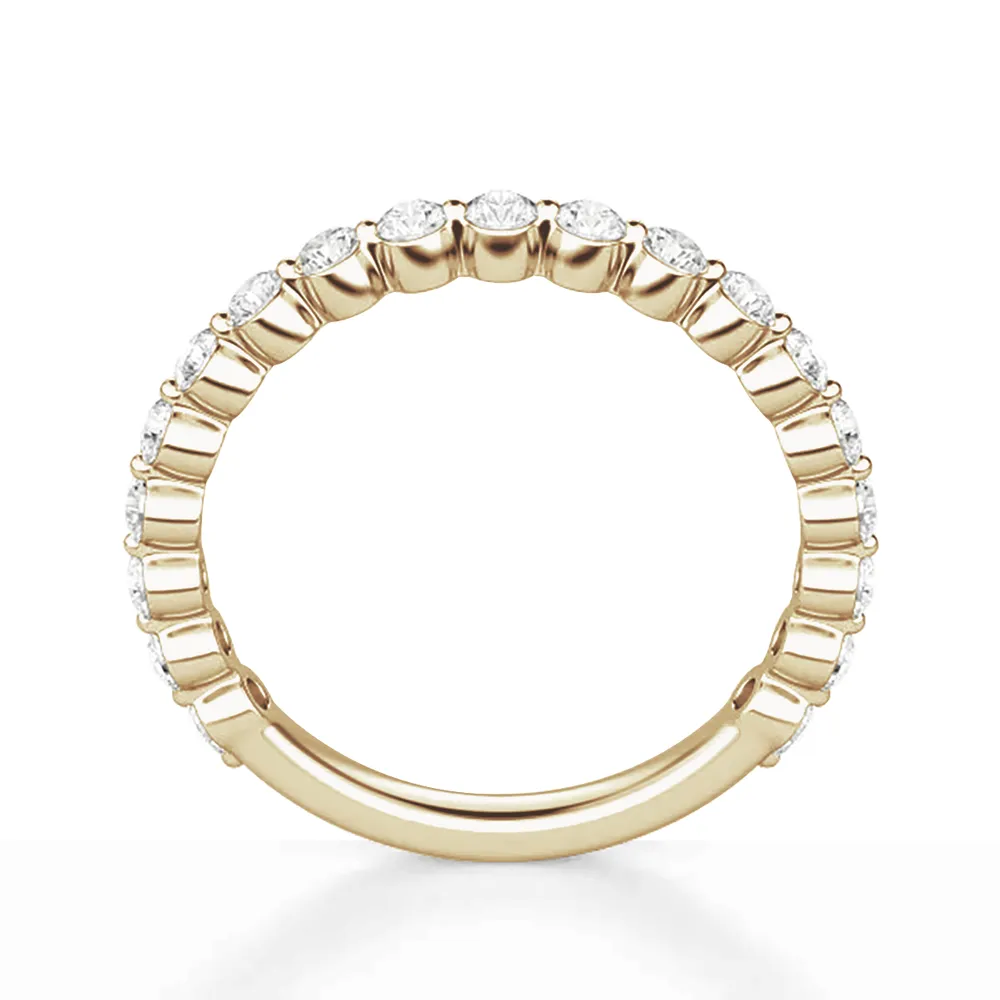 Round Cut Shared Prong Moissanite Half Eternity Band sold by MSBLUE Jewelry product image thumbnail 5