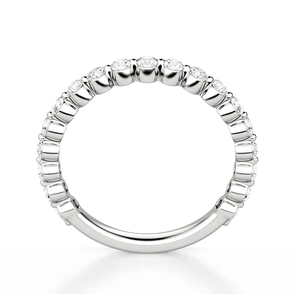 Round Cut Shared Prong Moissanite Half Eternity Band sold by MSBLUE Jewelry product image thumbnail 4