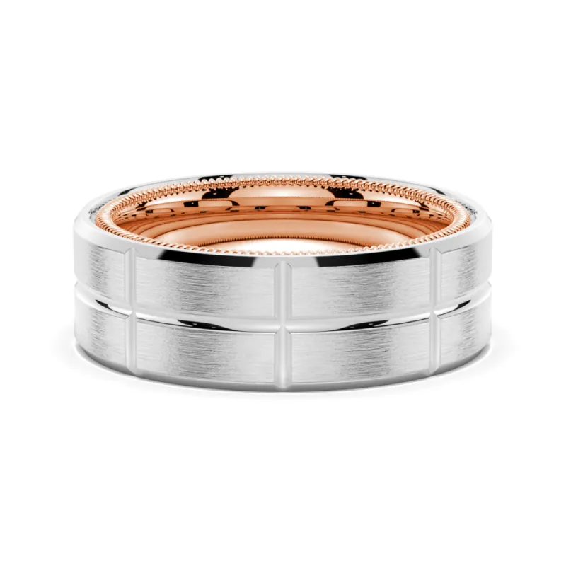 7.5mm Modern Design Men's Band sold by MSBLUE Jewelry