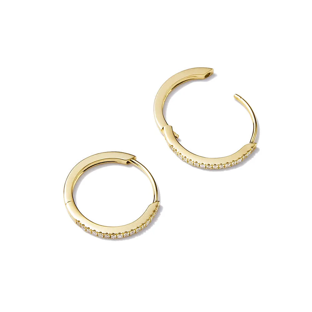 Pavé Lab Grown Diamond Small Hoop Earrings sold by MSBLUE Jewelry product image thumbnail 4