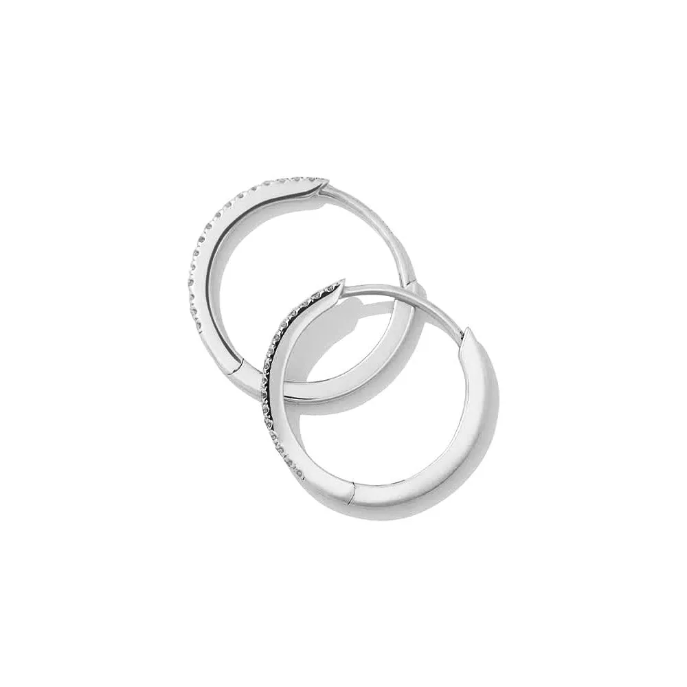 Pavé Lab Grown Diamond Small Hoop Earrings sold by MSBLUE Jewelry product image thumbnail 5