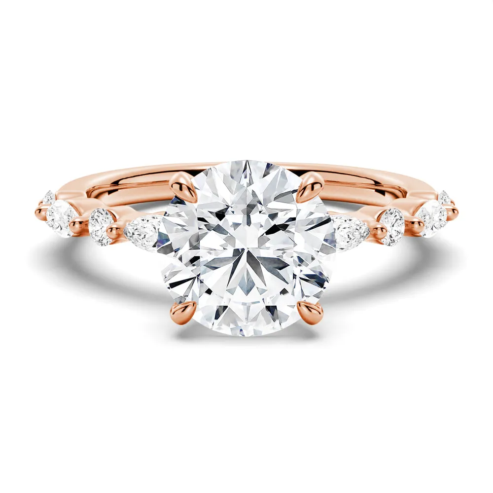 Unique Round Cut Engagement Ring With Marquise Accents sold by MSBLUE Jewelry product image thumbnail 3