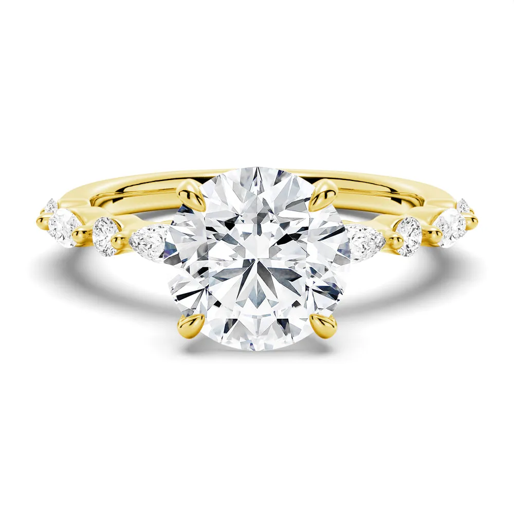 Unique Round Cut Engagement Ring With Marquise Accents sold by MSBLUE Jewelry product image thumbnail 2