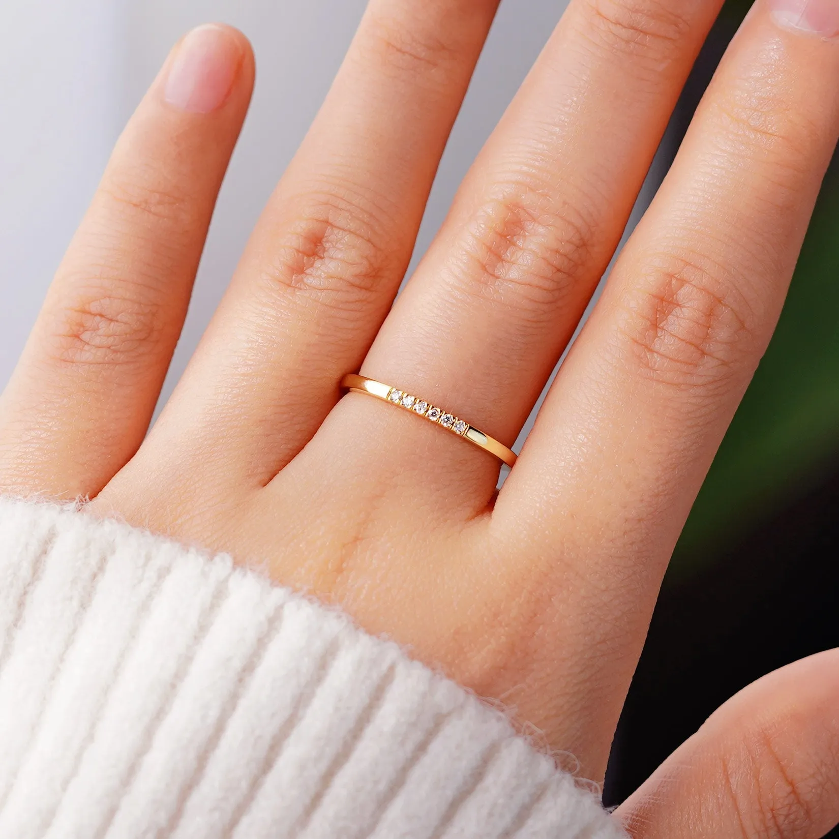 Petite 6 Lab Grown Diamond Line Ring sold by MSBLUE Jewelry product image thumbnail 5
