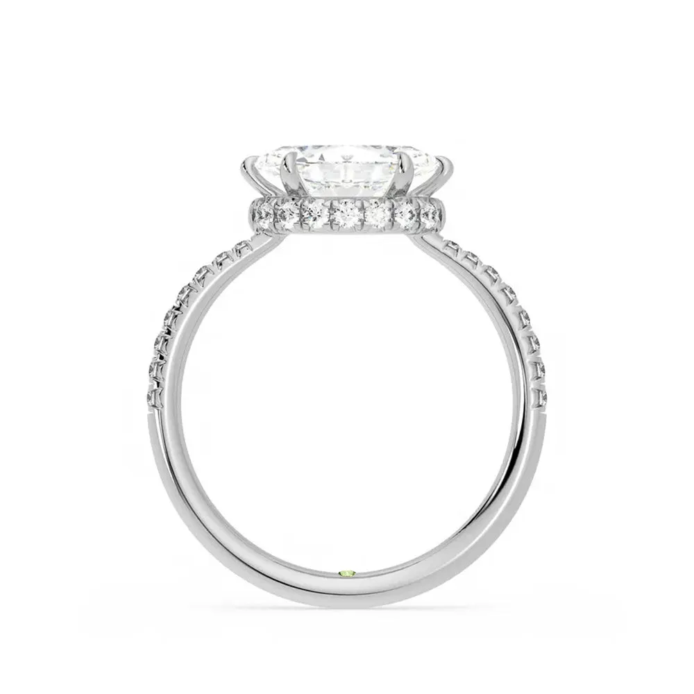 East-West Marquise Cut Moissanite Engagement Ring with Hidden Anniversary Stone Accent sold by MSBLUE Jewelry product image thumbnail 3