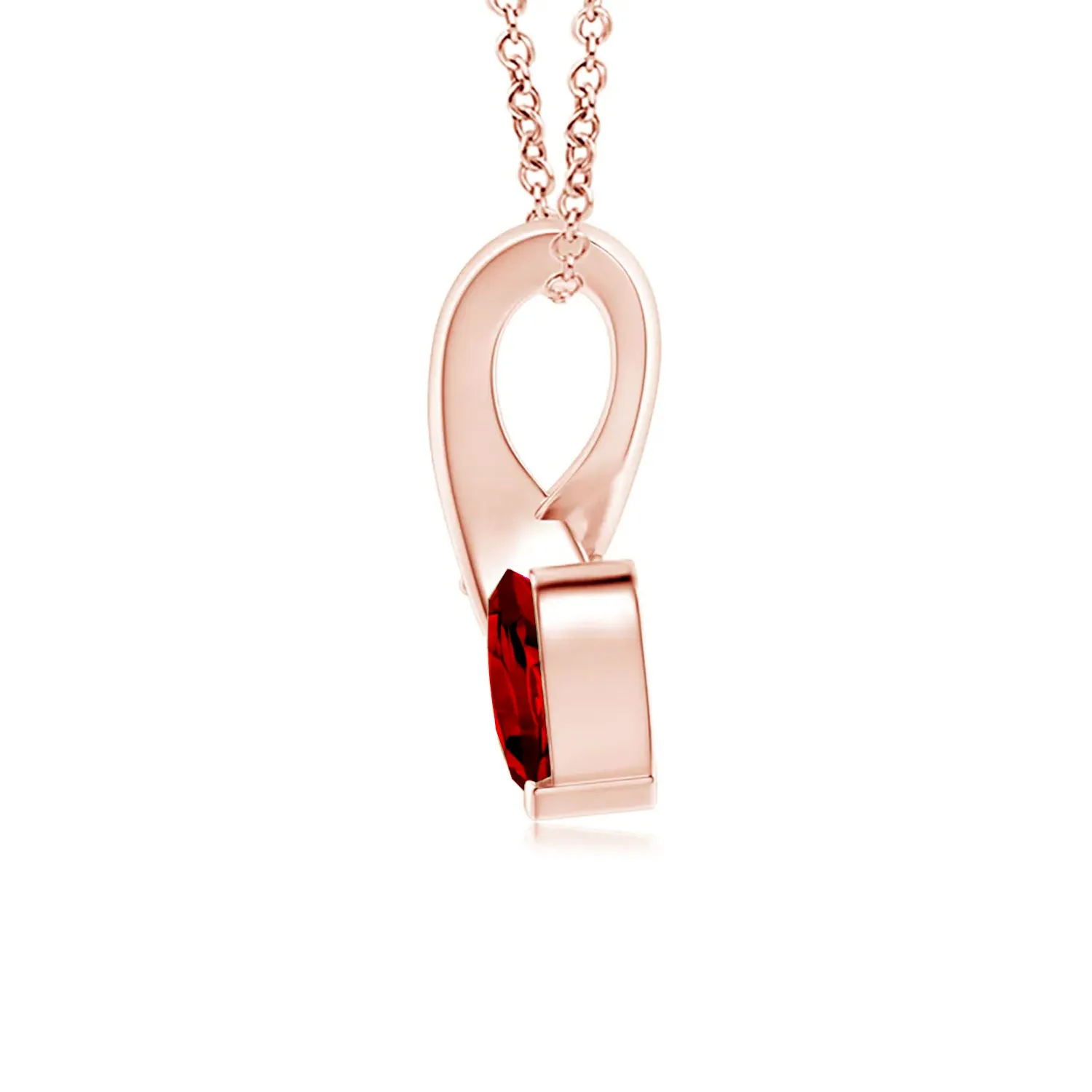 1 CT. Heart-Shaped Ruby Ribbon Pendant with Diamond sold by MSBLUE Jewelry product image thumbnail 2