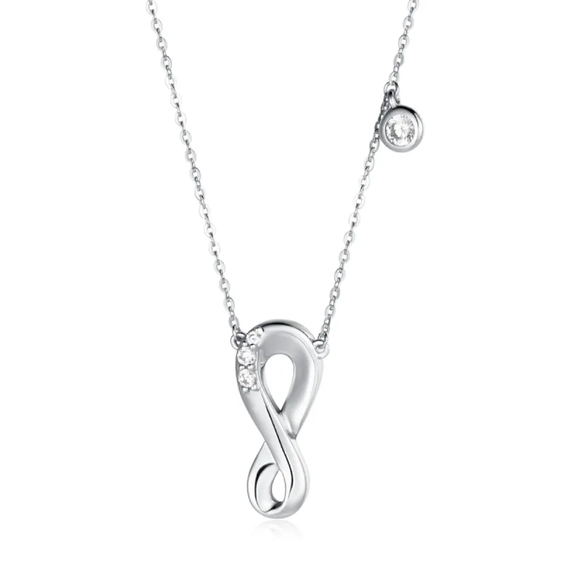 Infinite Love White Sapphire Pendant Necklace sold by MSBLUE Jewelry