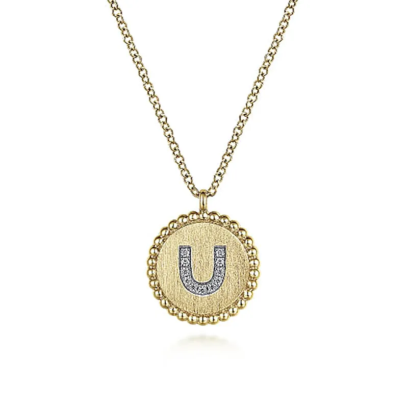 Initial U Medallion Necklace sold by MSBLUE Jewelry product image thumbnail 2
