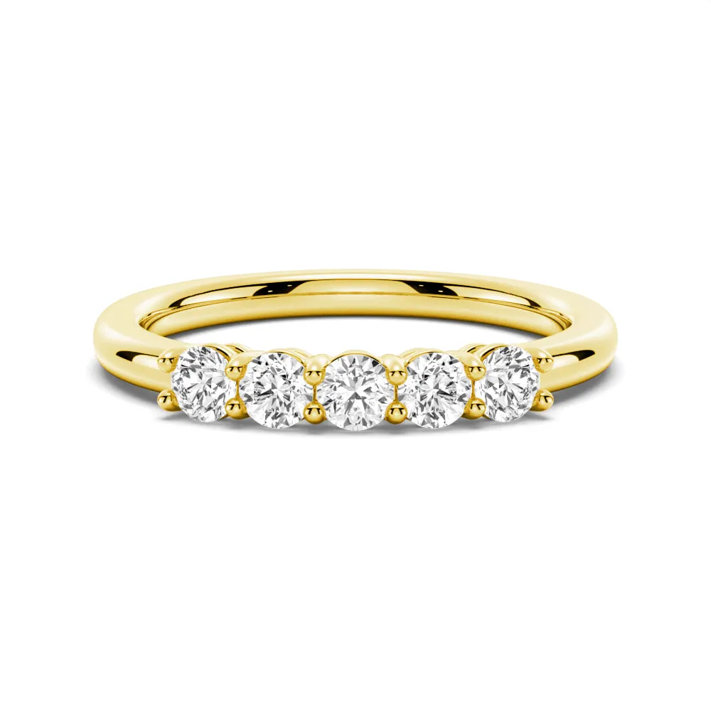 3mm 5 Stone Shared Prong Moissanite Anniversary Band sold by MSBLUE Jewelry product image thumbnail 2