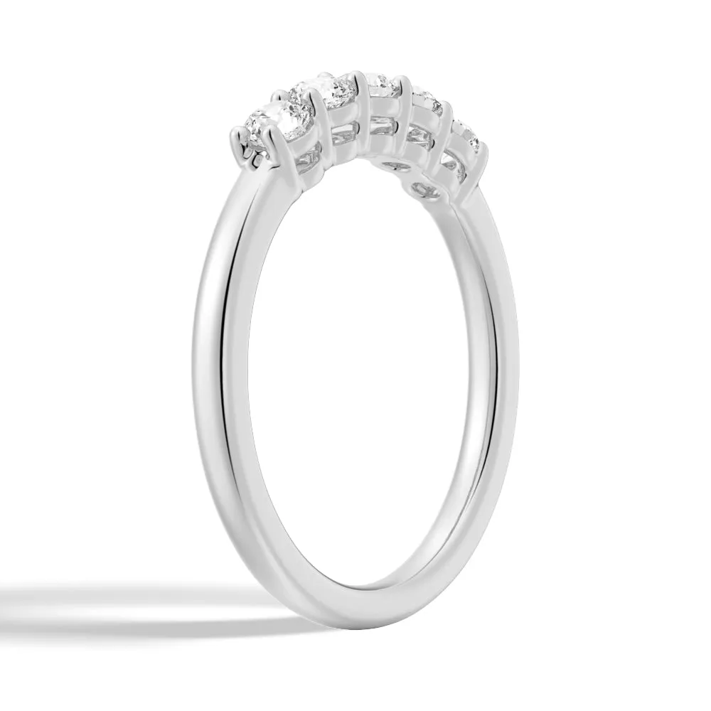 3mm 5 Stone Shared Prong Moissanite Anniversary Band sold by MSBLUE Jewelry product image thumbnail 4