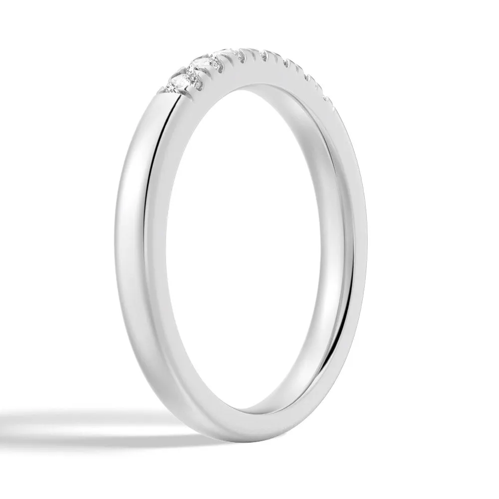 2mm Petite 7 Stone French Pave Moissanite Wedding Band sold by MSBLUE Jewelry product image thumbnail 4