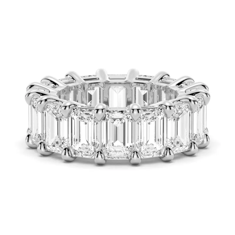 8.9 CT. Prong Set Emerald Cut Moissanite Eternity Wedding Band sold by MSBLUE Jewelry