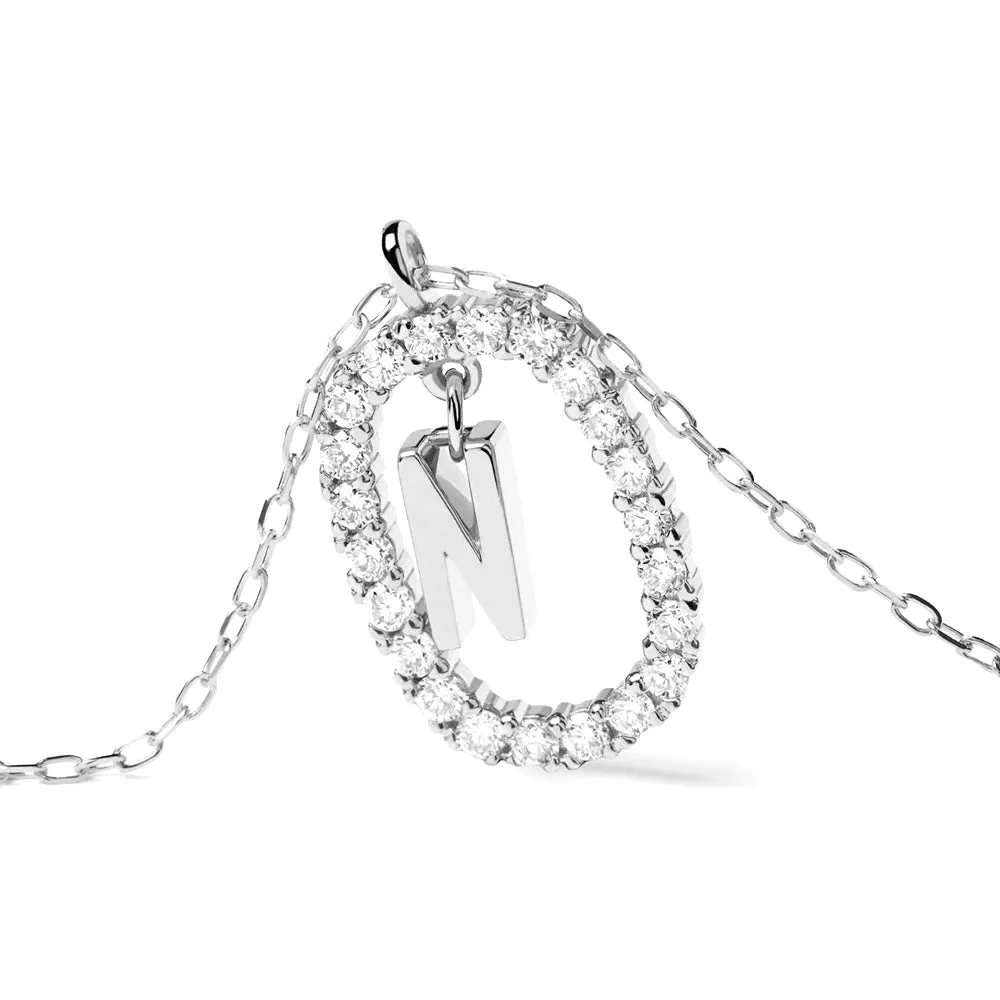 Moissanite Letter N Dangle Pendant Necklace sold by MSBLUE Jewelry product image thumbnail 3