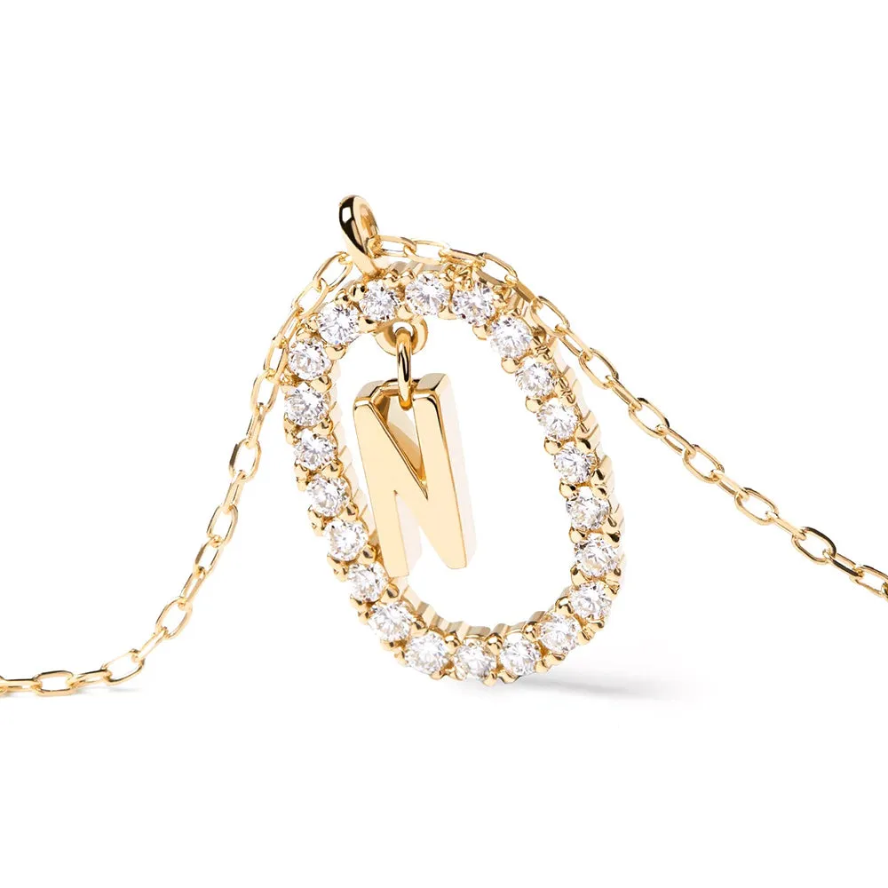 Moissanite Letter N Dangle Pendant Necklace sold by MSBLUE Jewelry product image thumbnail 5