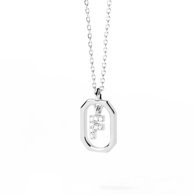 Moissanite Initial F Dangle Pendant Necklace sold by MSBLUE Jewelry