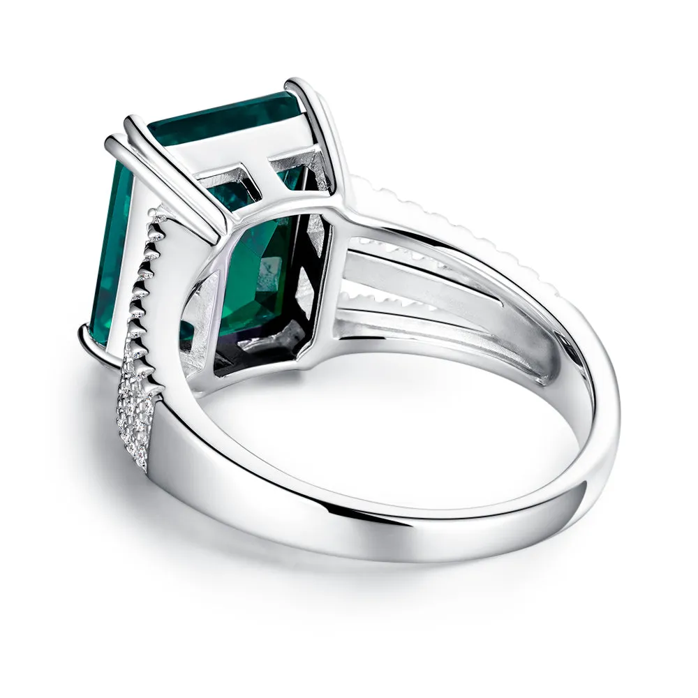 7.5 CT. Three Split Band Emerald Gemstone Ring sold by MSBLUE Jewelry product image thumbnail 4