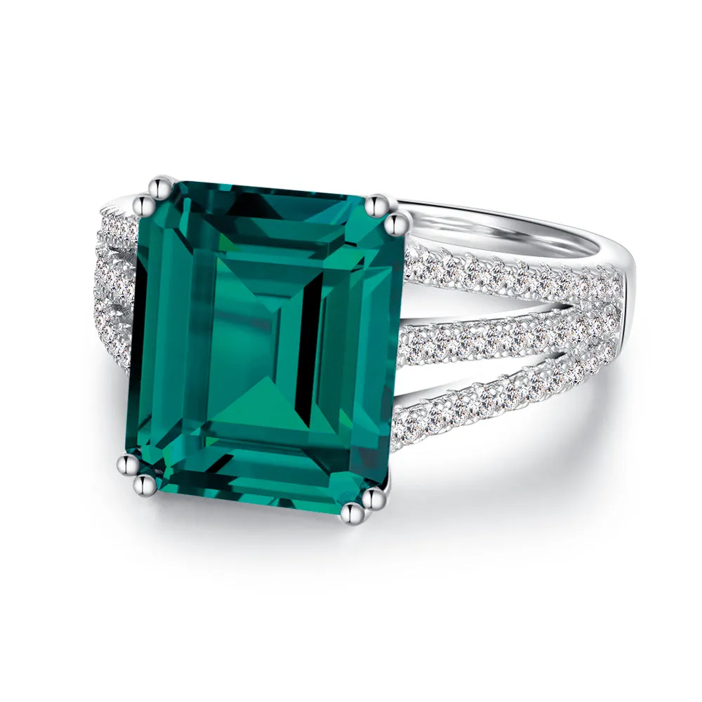 7.5 CT. Three Split Band Emerald Gemstone Ring sold by MSBLUE Jewelry product image thumbnail 2