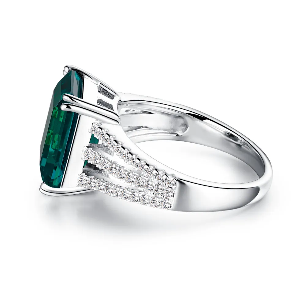 7.5 CT. Three Split Band Emerald Gemstone Ring sold by MSBLUE Jewelry product image thumbnail 3
