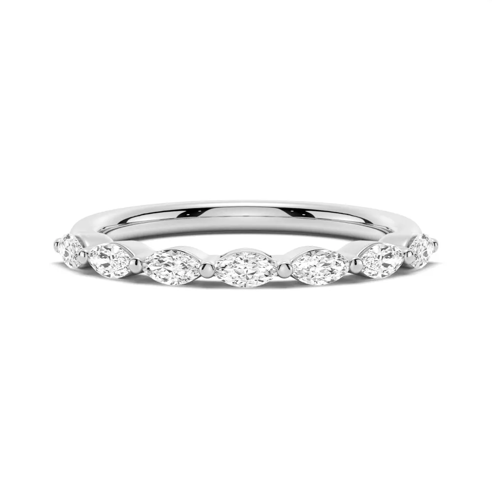 Marquise Shared Prong Moissanite Anniversary Band sold by MSBLUE Jewelry