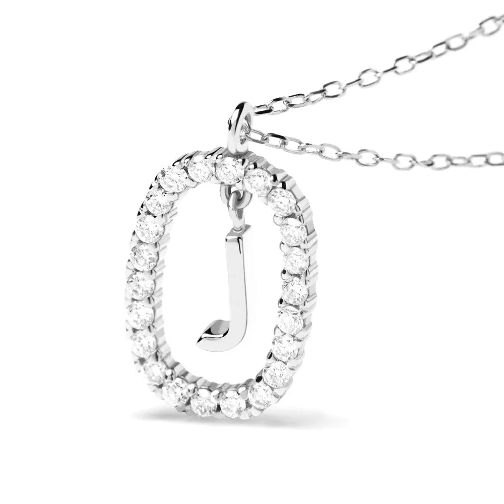 Moissanite Letter J Dangle Pendant Necklace sold by MSBLUE Jewelry product image thumbnail 3