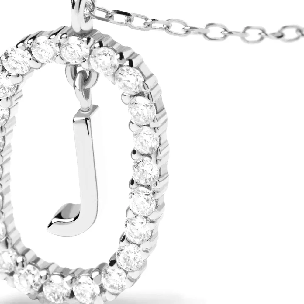 Moissanite Letter J Dangle Pendant Necklace sold by MSBLUE Jewelry product image thumbnail 4