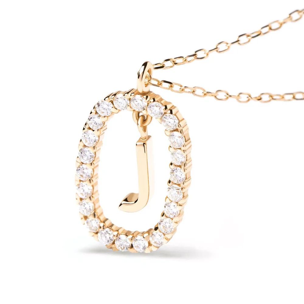 Moissanite Letter J Dangle Pendant Necklace sold by MSBLUE Jewelry product image thumbnail 5