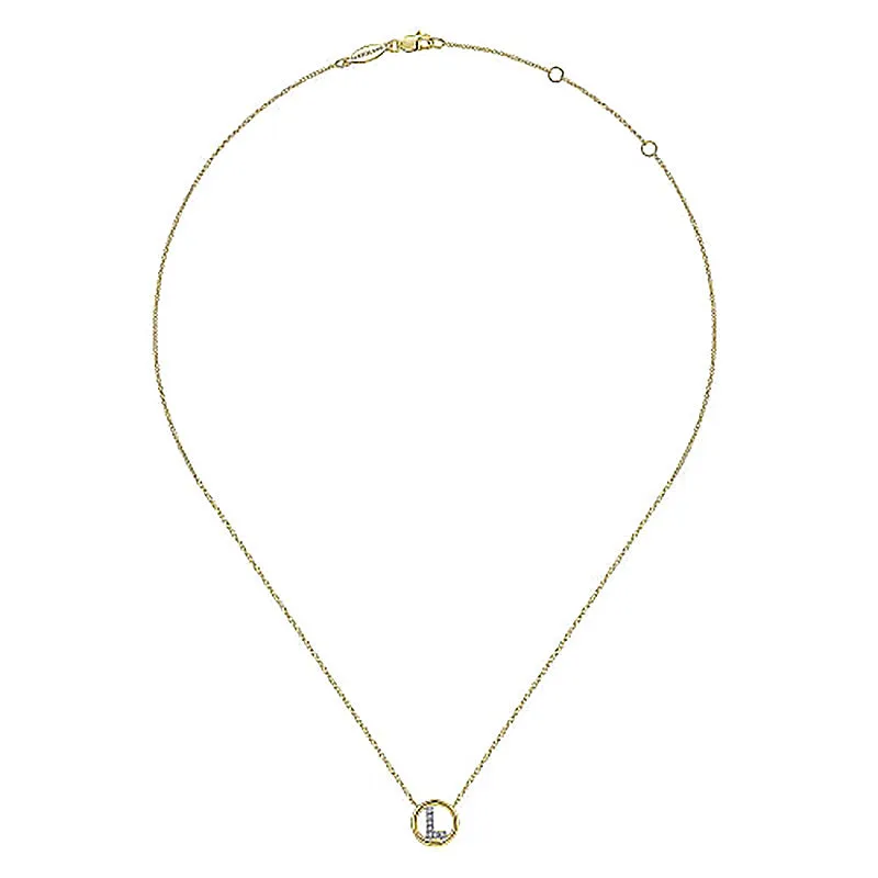 Round Pavé Initial L Pendant Necklace sold by MSBLUE Jewelry product image thumbnail 4