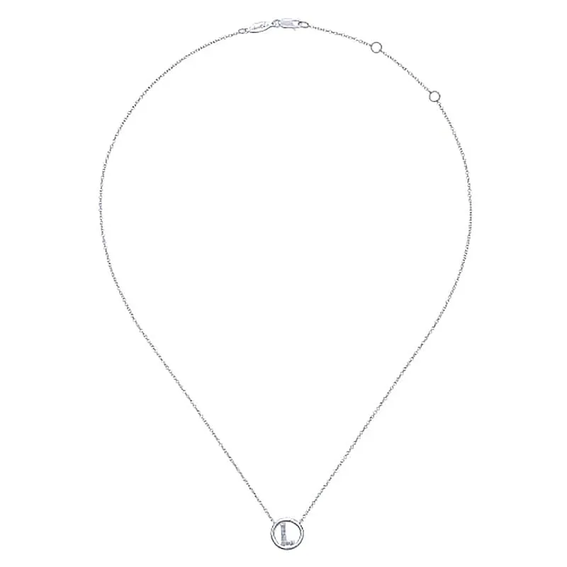 Round Pavé Initial L Pendant Necklace sold by MSBLUE Jewelry product image thumbnail 3