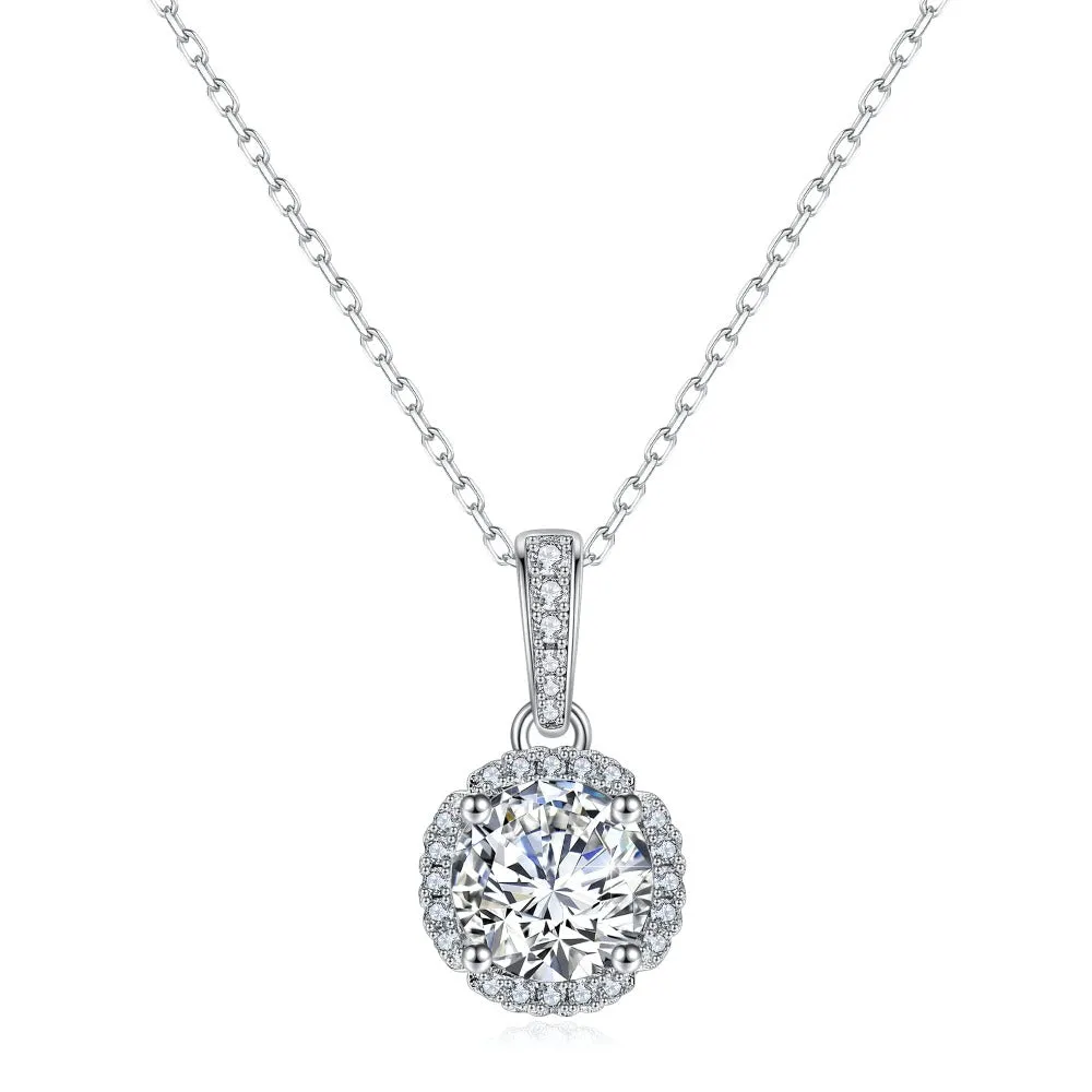 1 CT. Petal Round Moissanite Necklace sold by MSBLUE Jewelry