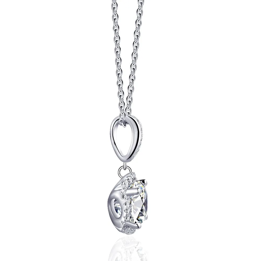1 CT. Petal Round Moissanite Necklace sold by MSBLUE Jewelry product image thumbnail 2