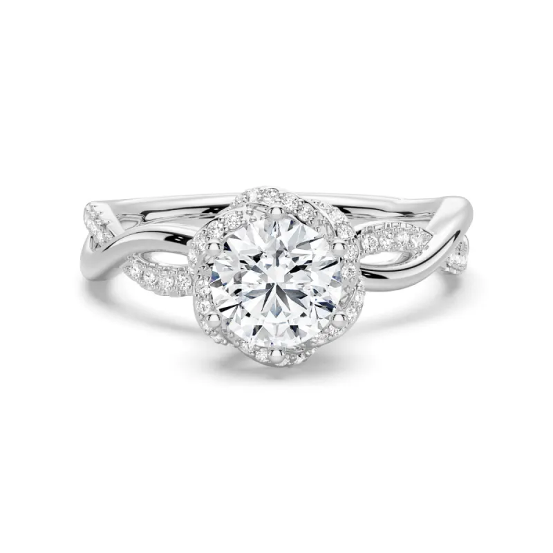 1 CT. Natural Twist Moissanite Engagement Ring sold by MSBLUE Jewelry
