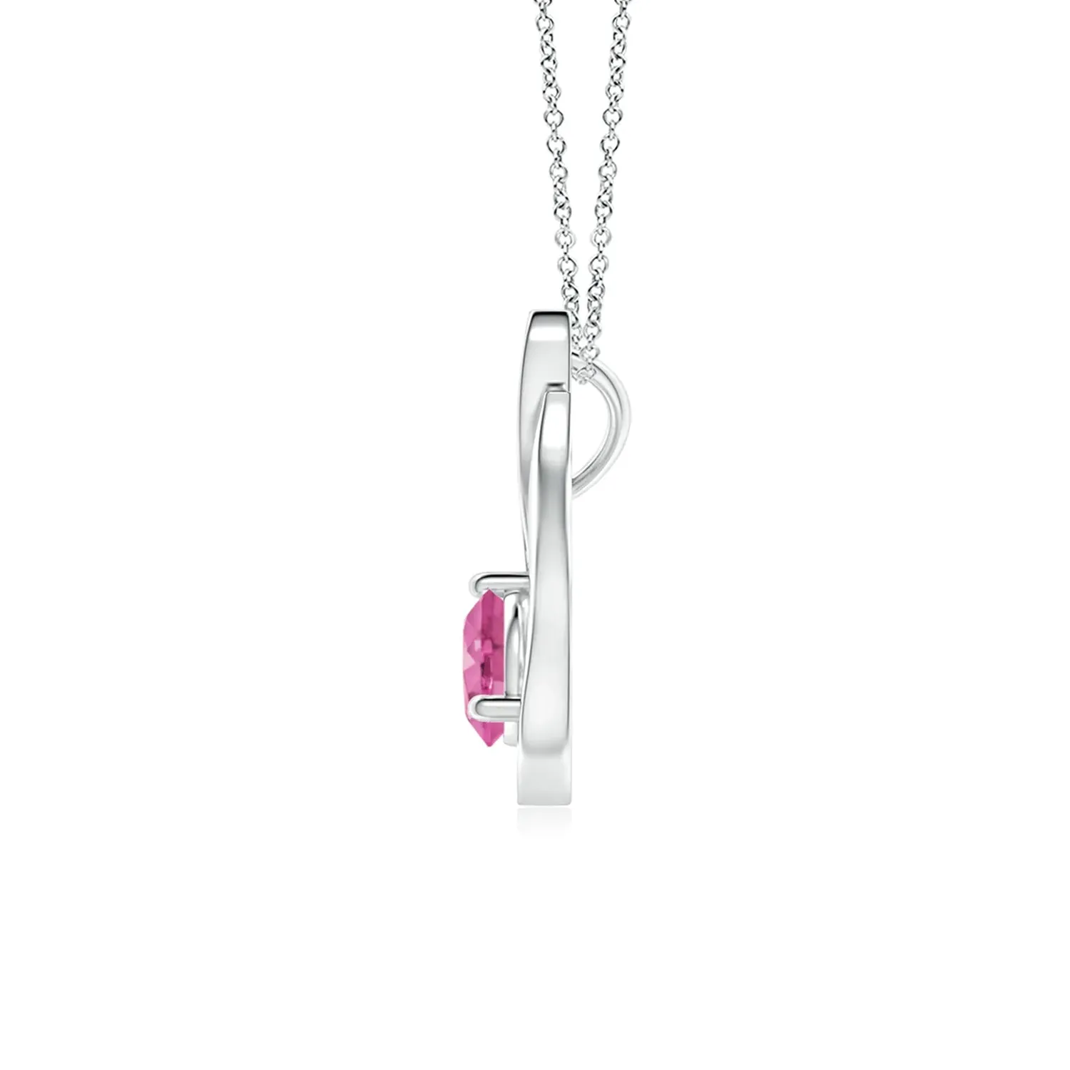 1 CT. Floating Pink Sapphire Tulip Pendant with Diamonds sold by MSBLUE Jewelry product image thumbnail 2