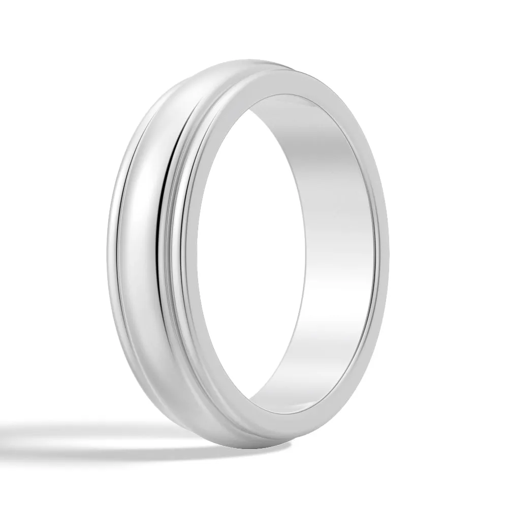 6mm Minimalist Two Tone Men's Wedding Band sold by MSBLUE Jewelry product image thumbnail 4